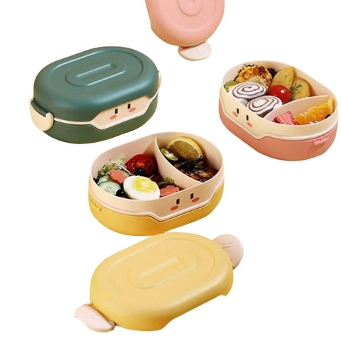 Snack Bento Box 2 Compartment Petite Robot Food Container Lunch Box