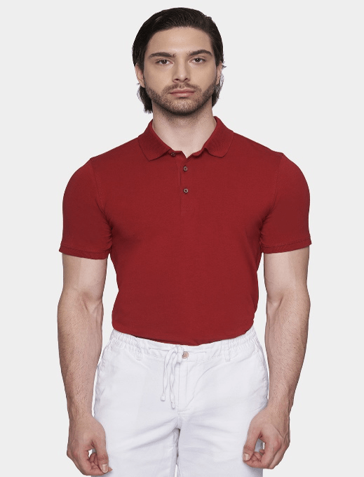 The Mercerized Cotton Polo (Cardinal Red) - Shaketea