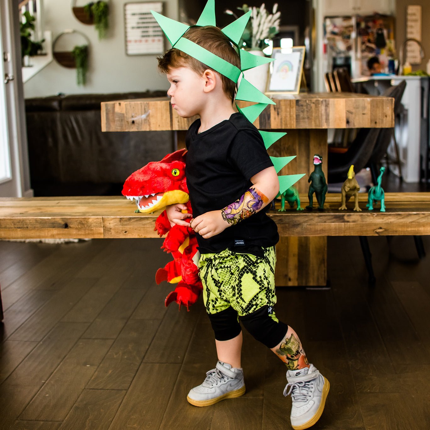Tyrannosaurus Flex Full Sleeve Tattoo - Temporary Kids Tattoo Sleeve