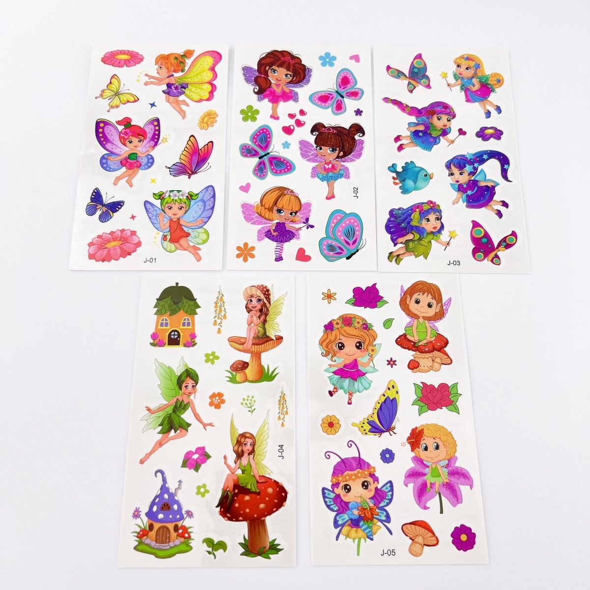 10 Sheets Kids Birthday Party Supplies Cartoon Fairy Temporary Tattoos