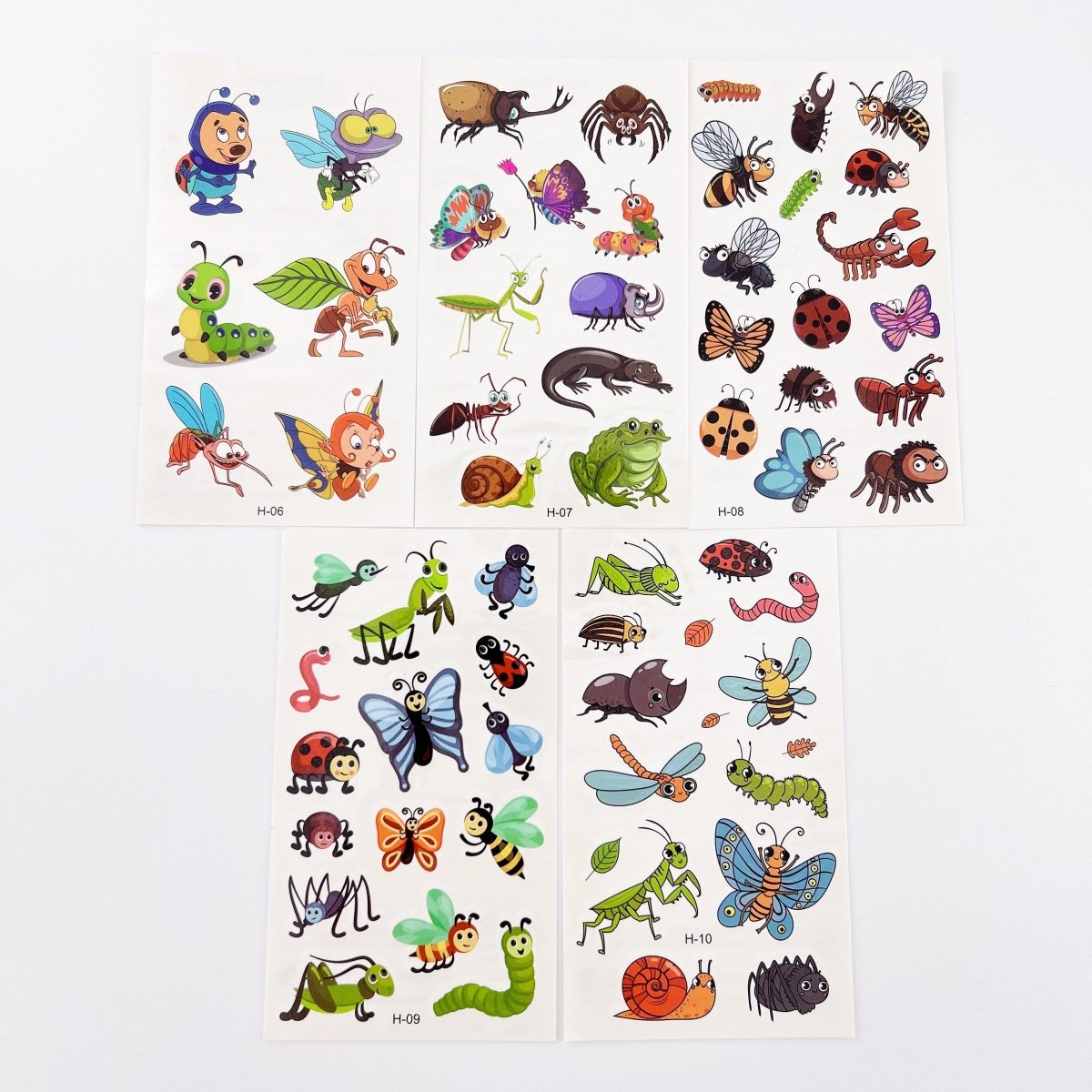 10 Sheets Kids Birthday Party Supplies Cartoon Insects Bugs Temporary Tattoos