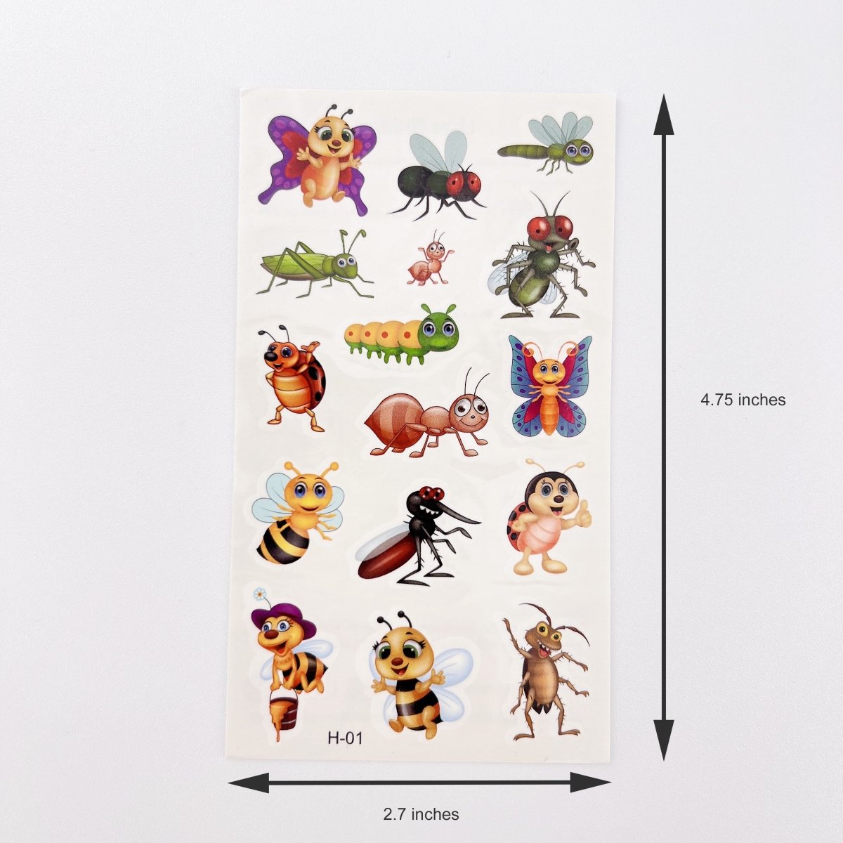 10 Sheets Kids Birthday Party Supplies Cartoon Insects Bugs Temporary Tattoos