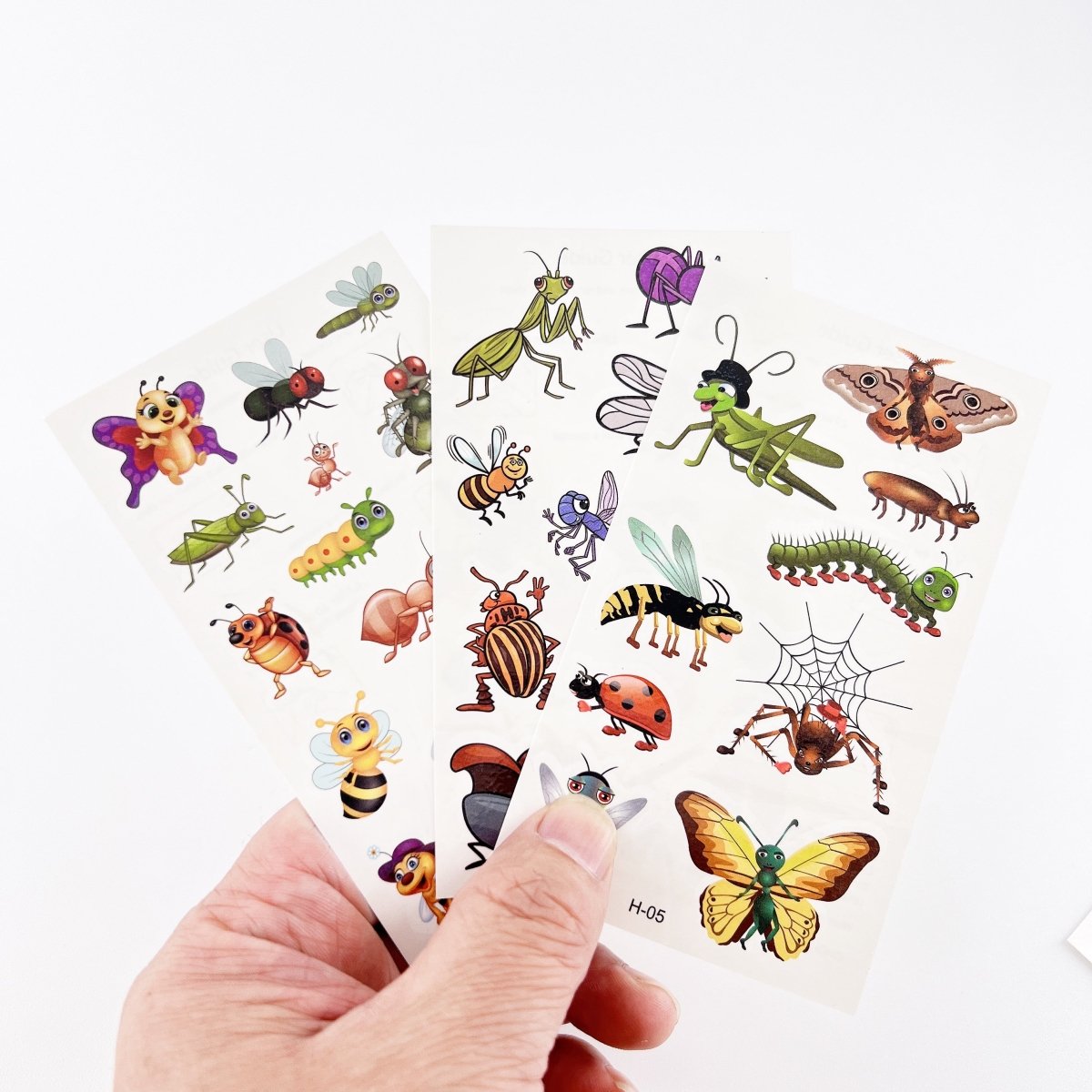 10 Sheets Kids Birthday Party Supplies Cartoon Insects Bugs Temporary Tattoos