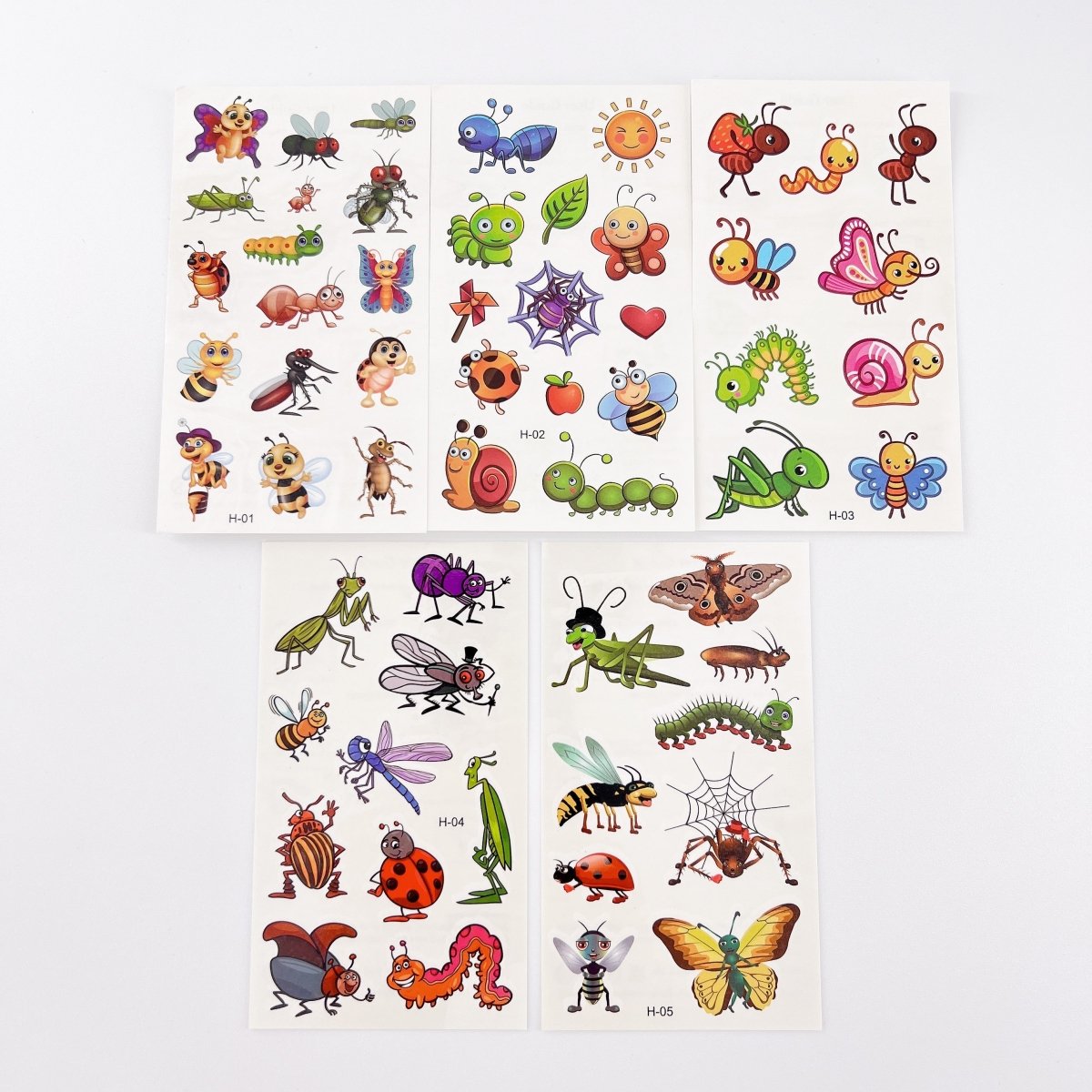 10 Sheets Kids Birthday Party Supplies Cartoon Insects Bugs Temporary Tattoos