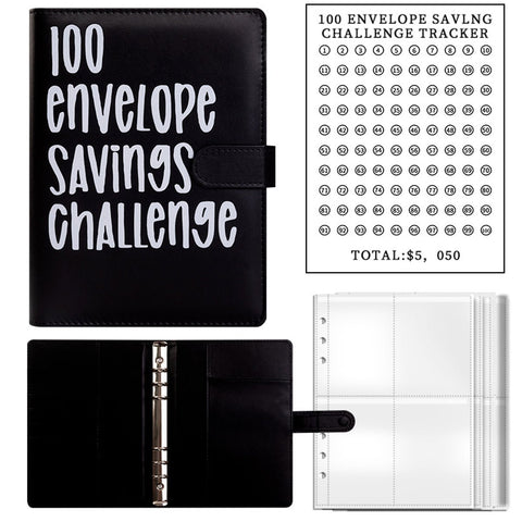 100 Envelope Saving Challenge, Fun Easy Cash Budget Saving Challenge Book Binder