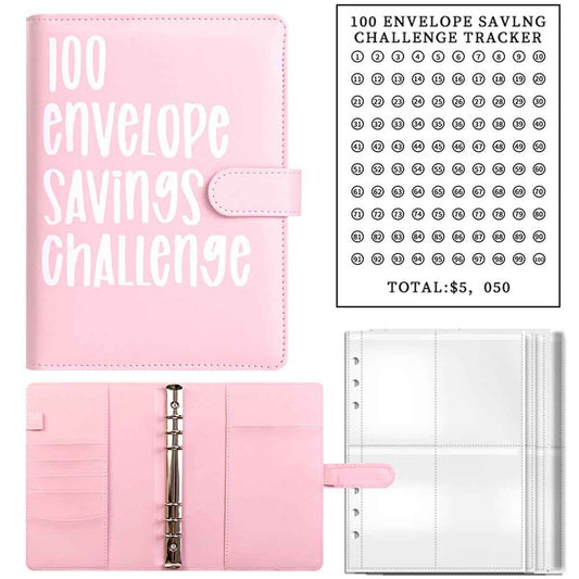 100 Envelope Challenge Binder – Budget Organizer for Cash Saving