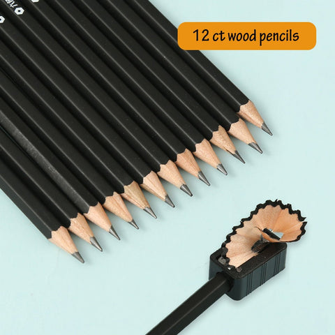 12 ct Hexagonal Wood Pencils Pre-Sharpened with Eraser
