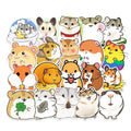 (50 pcs) Cute Hamster Stickers - PVC Waterproof High Definition UV Stickers