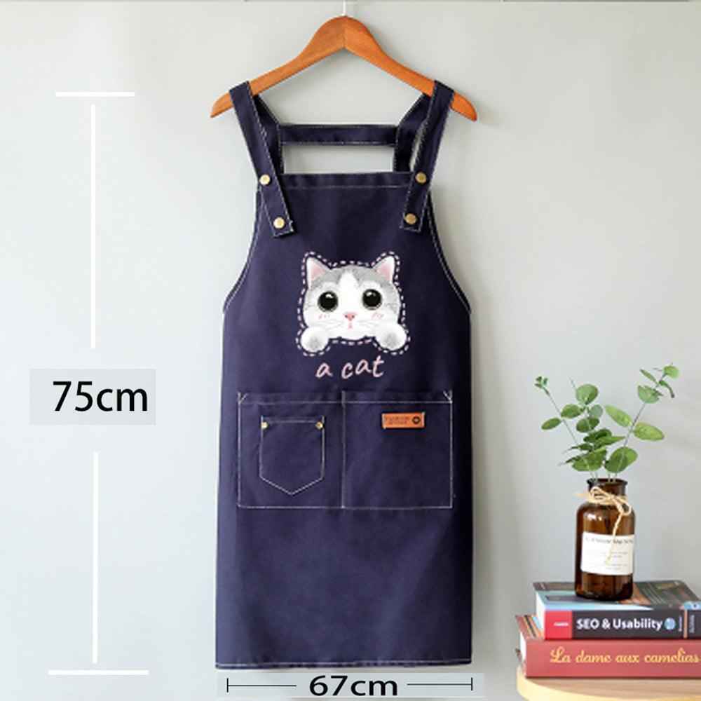 Cute Cat Apron – Durable Canvas Kitchen Apron with 3 Pockets