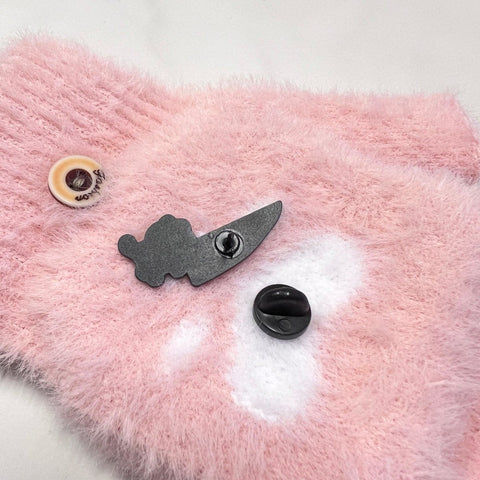 Cat with Knife Enamel Pin