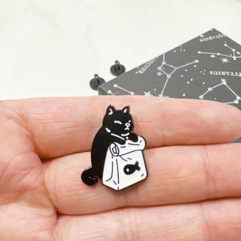 Cute Black Cat Enamel Pin