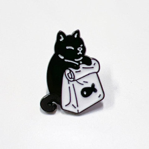 Cute Black Cat Enamel Pin