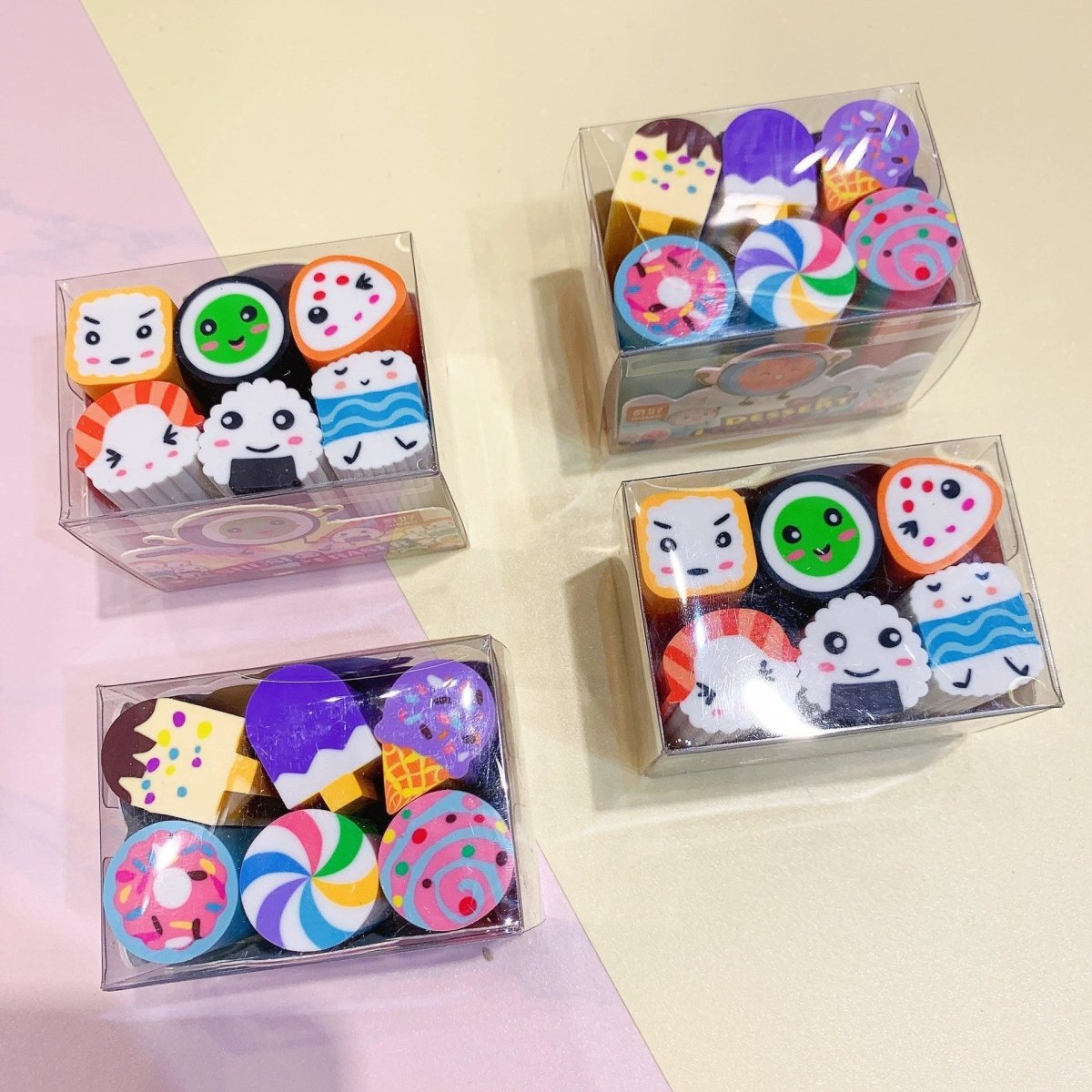 Cute Pencil Erasers for Kids Sushi Dessert Sport Erasers Party Fillers
