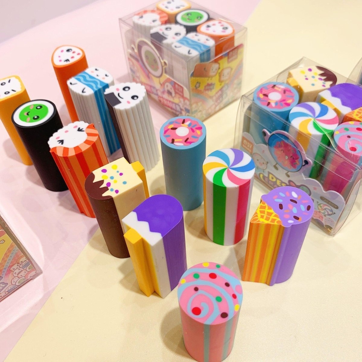Cute Pencil Erasers for Kids Sushi Dessert Sport Erasers Party Fillers