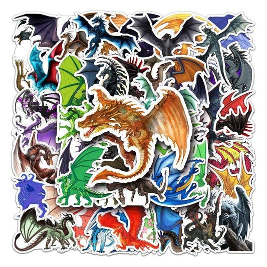 50 Dragon Stickers for Laptops Water Bottles & Notebooks