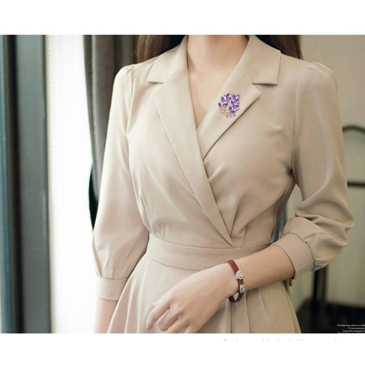 Fashion Rhinestones Bauhinia Flower Brooch