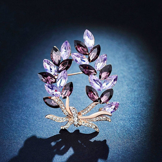 Fashion Rhinestones Bauhinia Flower Brooch