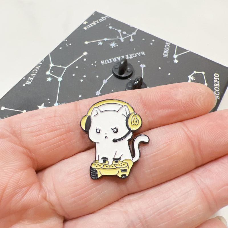 Gamer Cat Enamel Pin