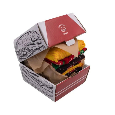 Hamburger Socks 3 Pairs in a Box Great Gift Option
