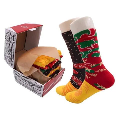 Hamburger Socks 3 Pairs in a Box Great Gift Option