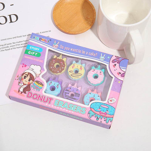 Kawaii Unicorn Donut Erasers for Kids School Supplies Party Gifts