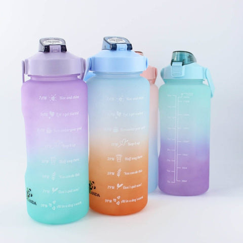 Large Half Gallon 64 OZ Water Bottle with Straw