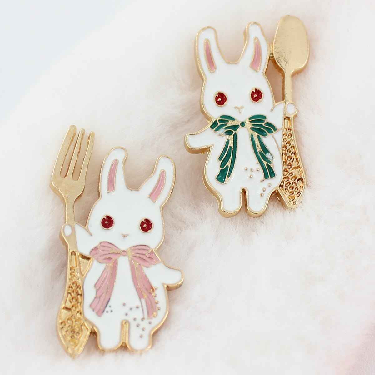 Kawaii Bunny Enamel Pin for Outfits, Backpacks, and Accessories