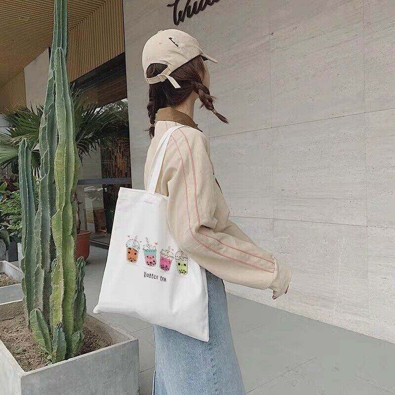 Tote Bag Boba Design with a Boba Keychain