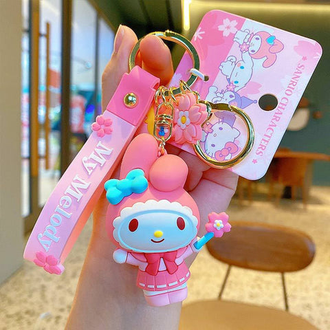Cute Anime Sanrio Keychains Kawaii Keyring Merchandise Gifts for Friends