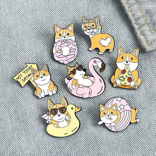 Adorable Corgi Lapel Pin for Dog Lovers and Pin Collectors
