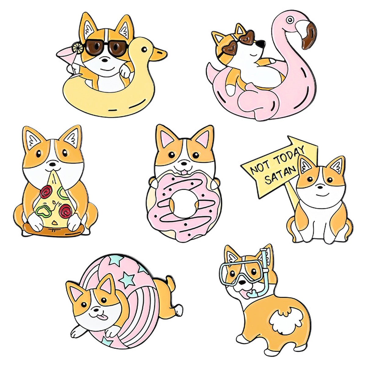 Cute Dog Corgi Enamel Pins