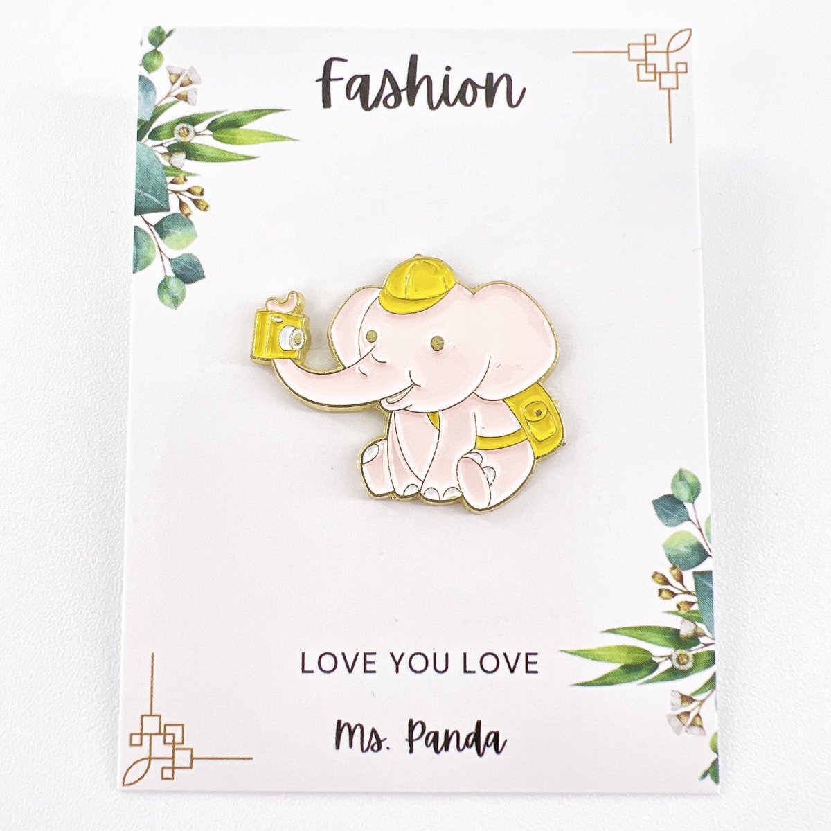 Elephant Pins -Cartoon Elephant Selfie Enamel Pins