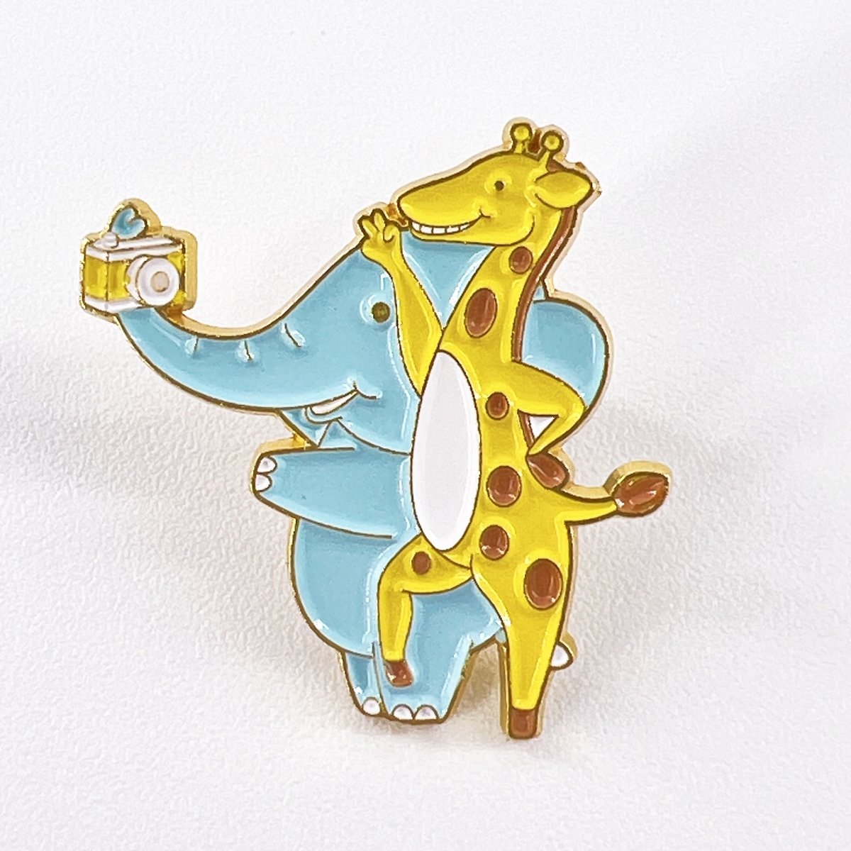 Elephant Pins -Cartoon Elephant Selfie Enamel Pins