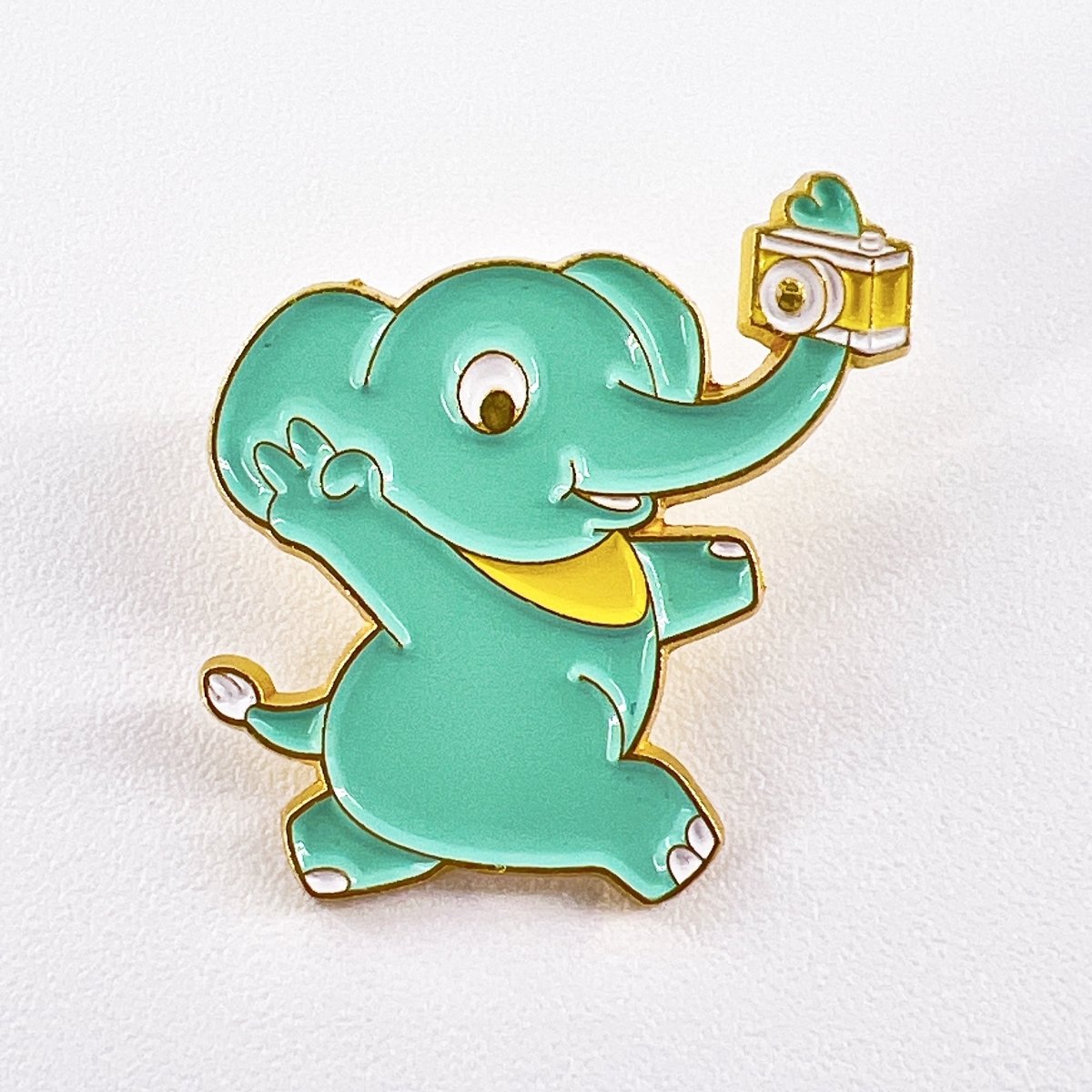 Elephant Pins -Cartoon Elephant Selfie Enamel Pins