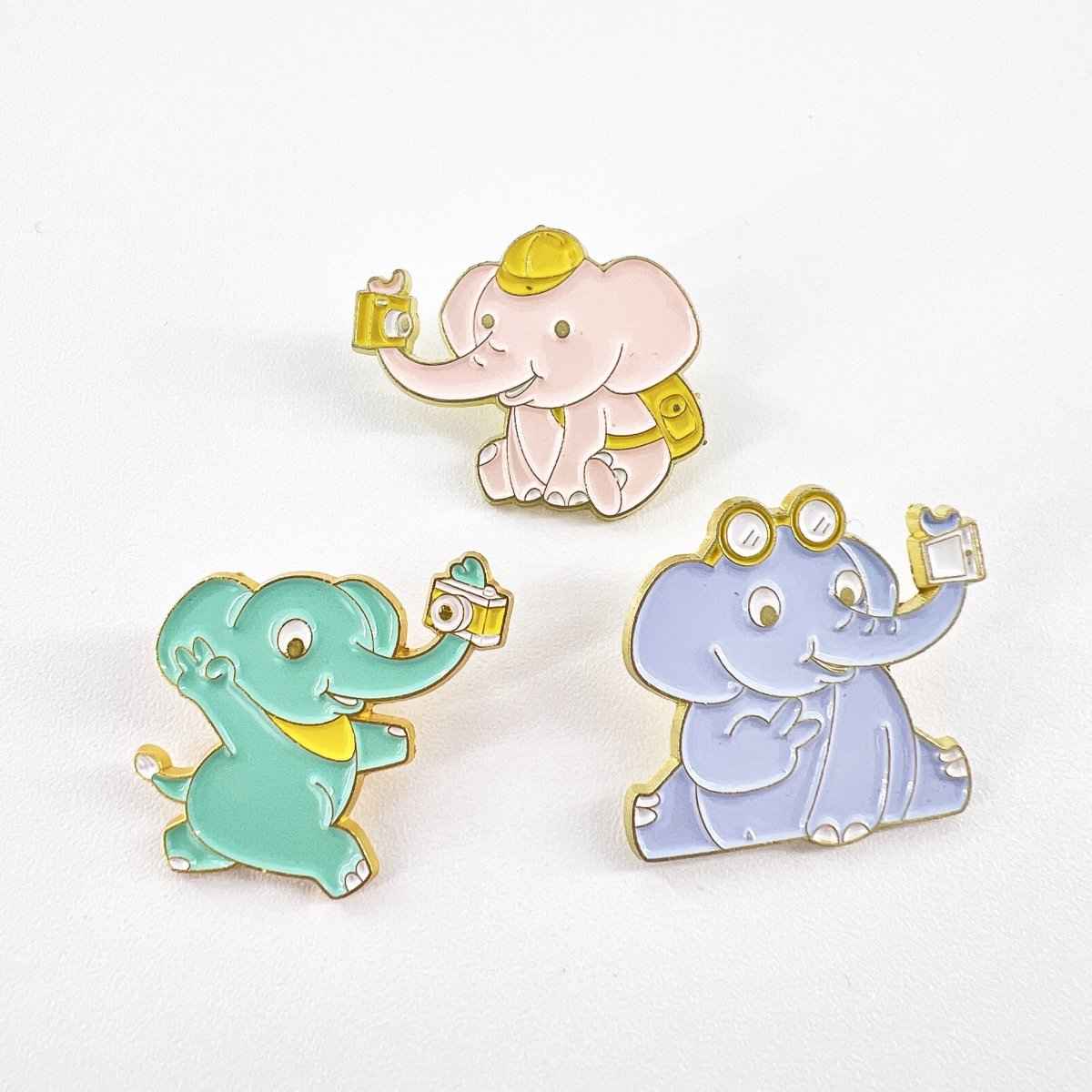 Cute Elephant Selfie Pins – Quirky Accessories for Animal Lovers