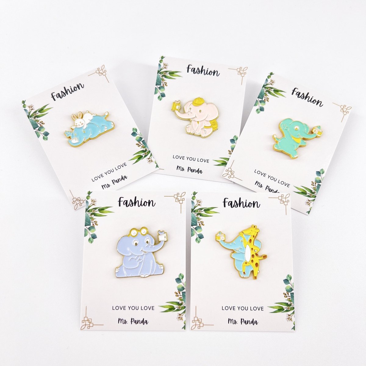 Elephant Pins -Cartoon Elephant Selfie Enamel Pins