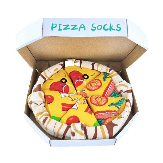 Pizza Socks Gift Box – 4 Pairs of Funny Food-Themed Socks