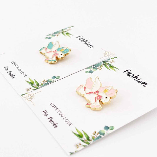 Pink & Green Unicorn Enamel Pins – Magical 2-Pack Gift Set
