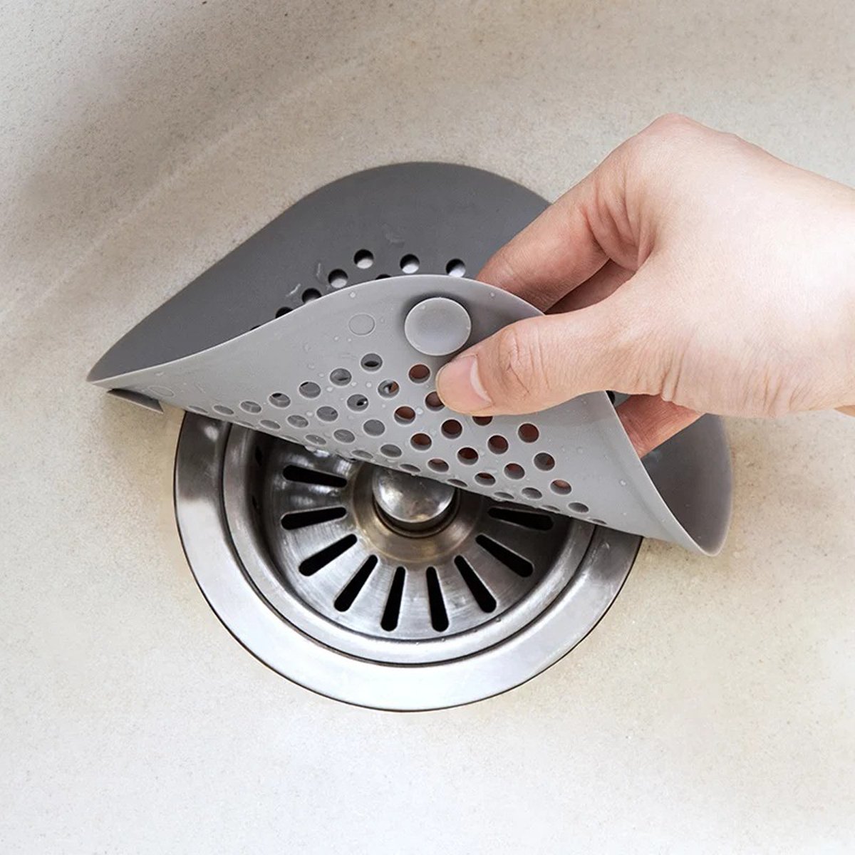 Sink Floor Drain Strainer 4 pcs Anti-Clog Silicon Pad Shower Drain Hair Catcher