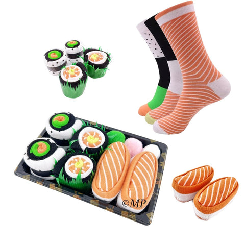 Sushi Socks Box Novelty Funny Gift Socks for Men 3 Pairs