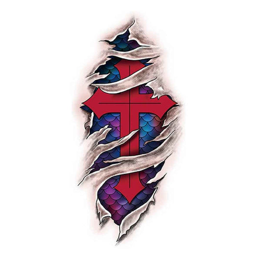 Red Cross & Shark Temporary Tattoos – Fun Party Body Art