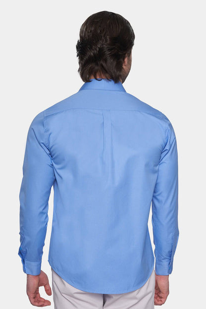 Premium Cotton Dress Shirt (Classic Blue)