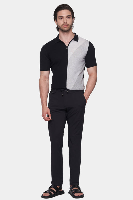 The Mercerized Cotton Polo (Black & White) - Shaketea