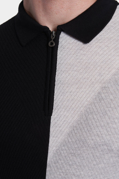 The Mercerized Cotton Polo (Black & White)