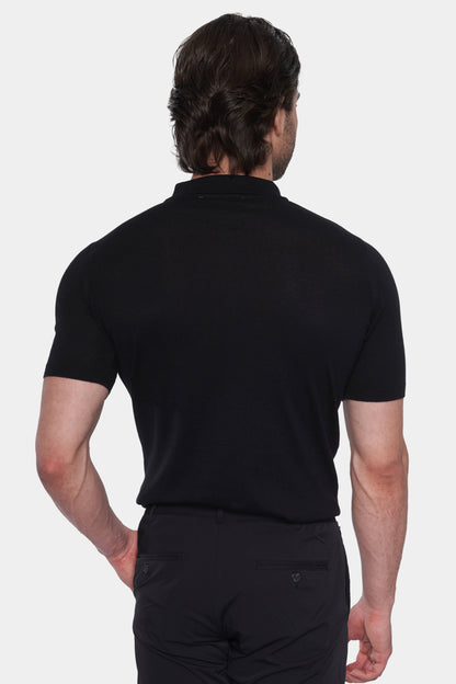The Mercerized Cotton Polo (Black & White)