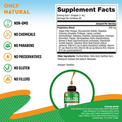 Oral Flea & Tick Drops for Dogs & Cats Multivitamin All Sizes