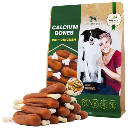 Calcium Bones for Dogs Chicken-Wrapped Rawhide-Free Chews
