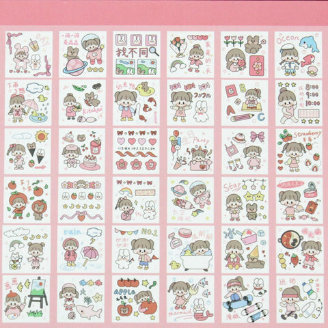 100 Sheets Kawaii Stickers Aesthetic Waterproof Non-Toxic Cute Stickers