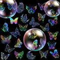 100pcs Butterfly Holographic Stickers Decorative Waterproof Adhesive Decals for Scrapbooking Journal Planner Water Bottles Phones Laptops