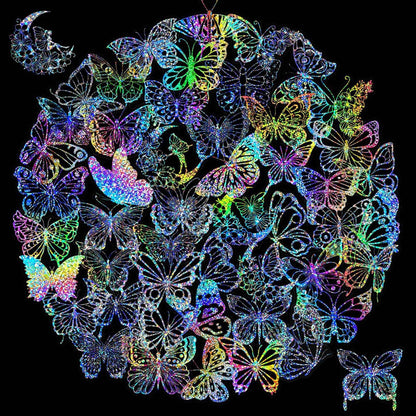 100pcs Butterfly Holographic Stickers – Waterproof Vinyl Set